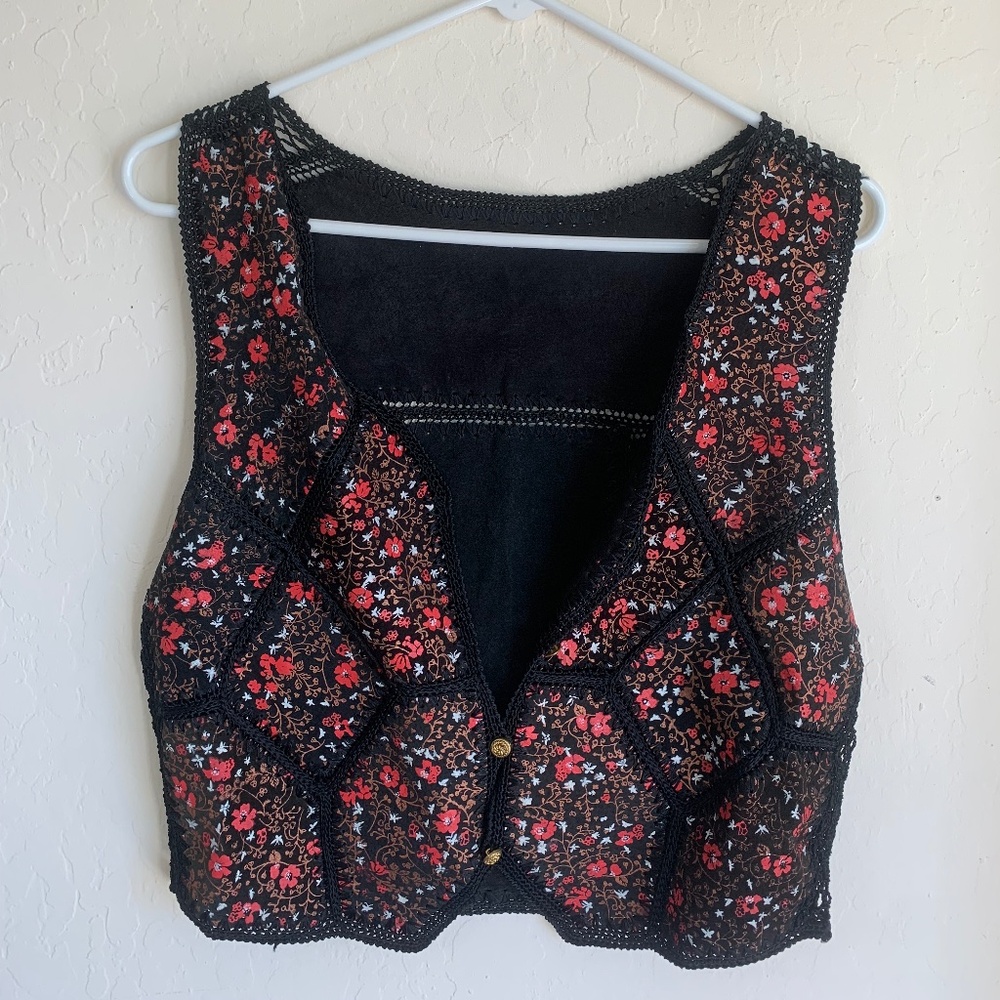 Vintage Flower Vest (Suede)
